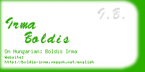 irma boldis business card